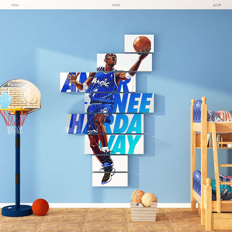 nba海报墙贴纸篮球明星主题儿童房间布置墙面装饰画男孩卧室科比