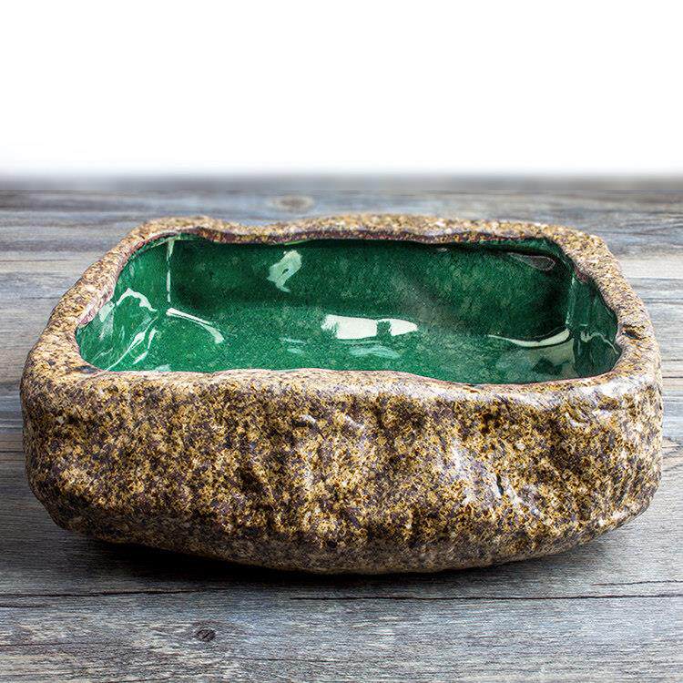 纯手工粗陶水洗杯洗复古花盆杂物缸盆陶瓷笔洗烟灰缸鱼缸茶洗大号