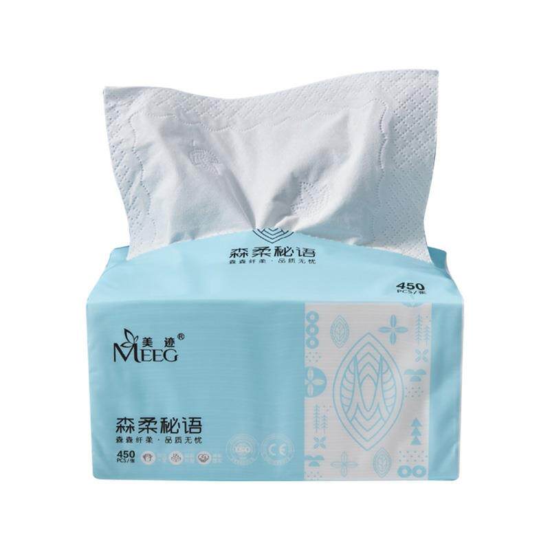 美迹森柔秘语抽纸12包装纸巾家用可湿水450张面巾纸家庭实惠装