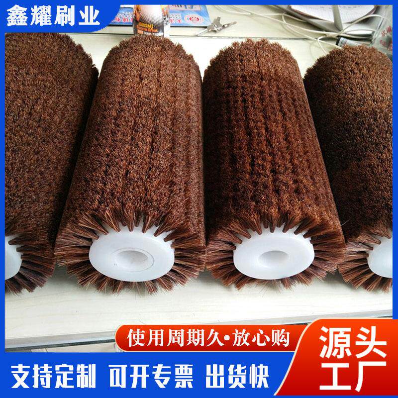 猪鬃刷辊 文玩抛光猪毛刷辊 硬鬃毛刷辊直供 防静电马尾棕毛刷轮