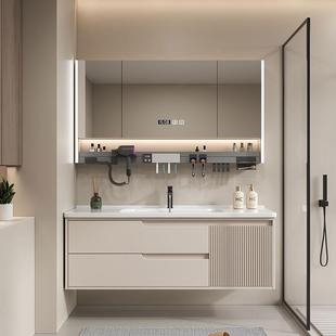 油风浴室柜组合现代约卫生间简陶ACS瓷一脸体奶盆洗漱台洗手智能