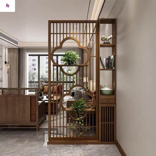 实866风木屏新中式博古架玄隔风断客厅遮挡家用镂空入户关柜屏柜