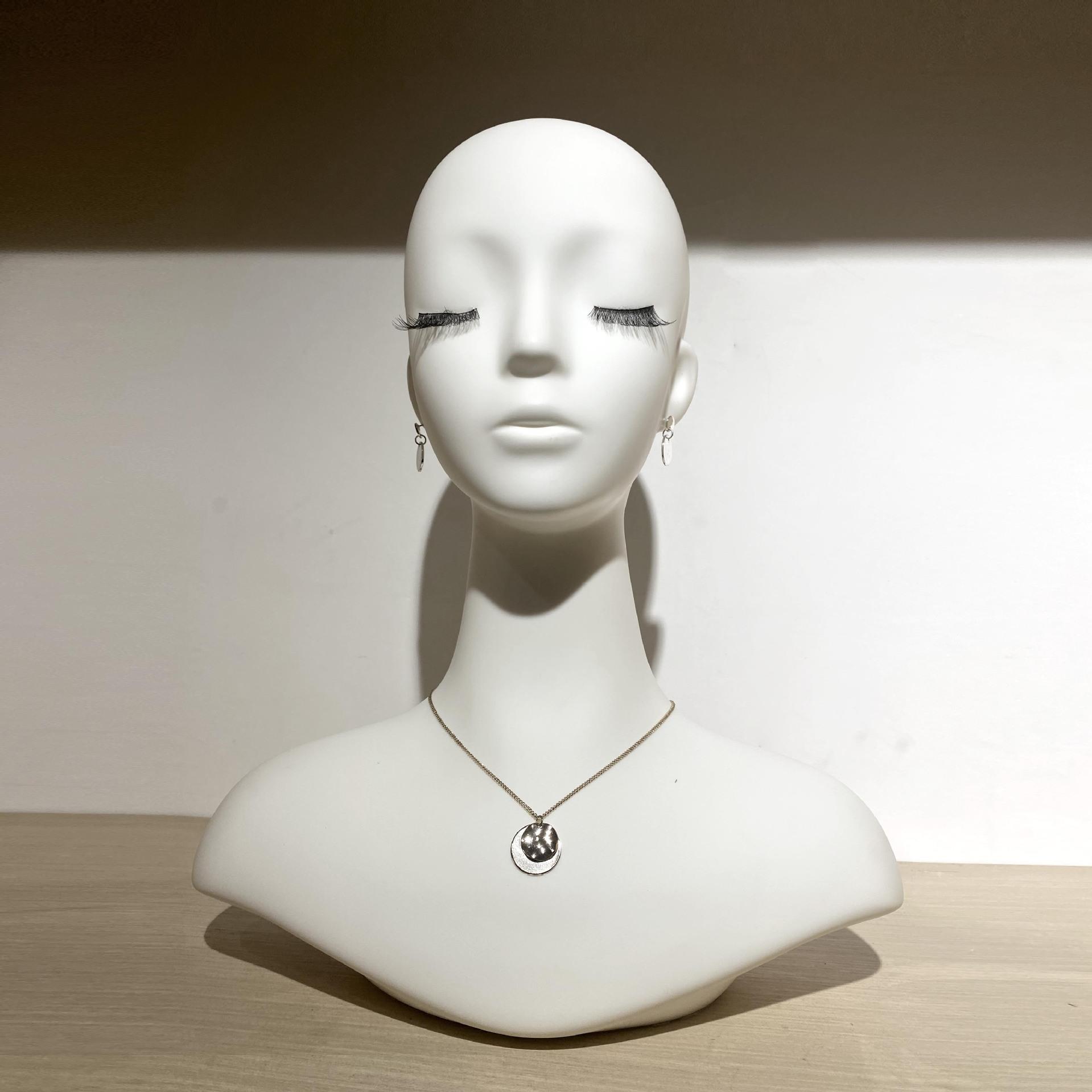 哑白色展示道具服装店男女饰品展示头模橱窗支架假人道具展示架