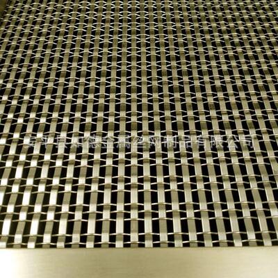 筑金装吊LGG饰网不锈钢扁丝编属织隔断垂帘顶幕墙建铁网勾花装饰