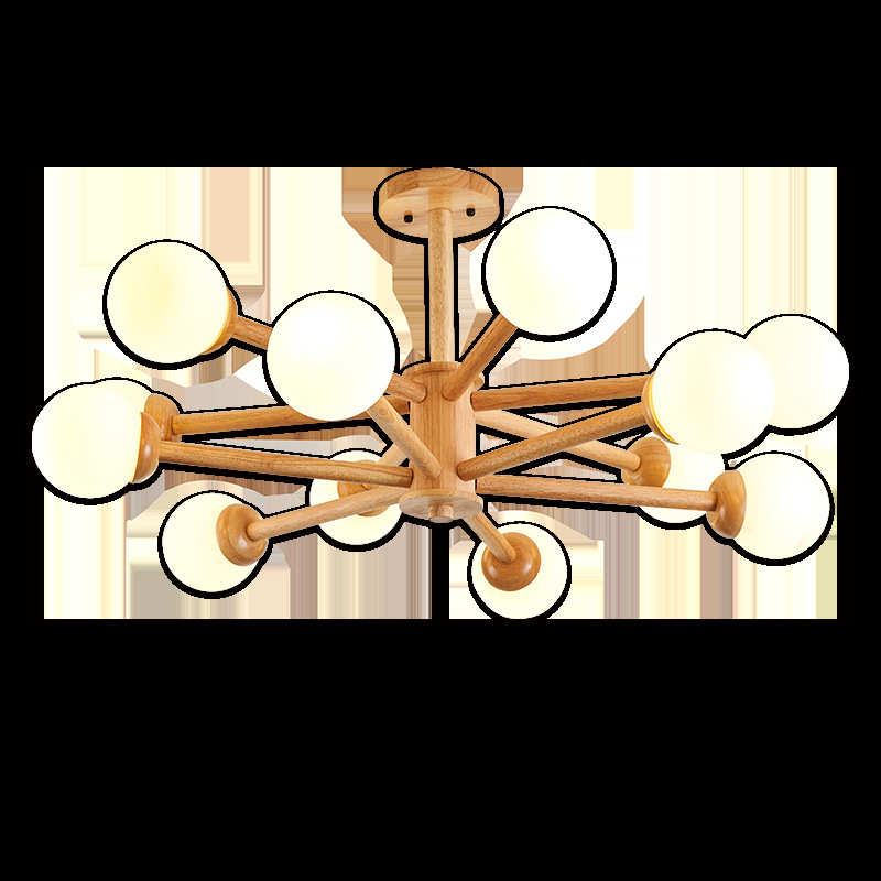 北欧吊灯客厅灯实木创意魔豆餐厅灯日式原木风格led卧室灯具灯饰