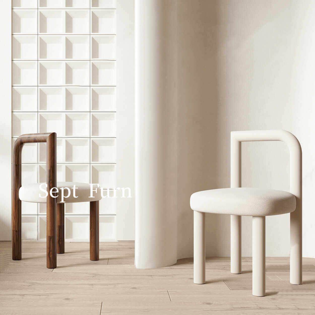 北欧中古实木单椅简约家用餐椅书桌椅设计师样品屋展示中心咖啡厅