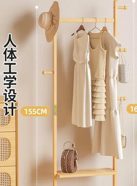 实木多功能落家地挂衣架入纳户门置物架衣服收KC-YMJ03架转角衣帽