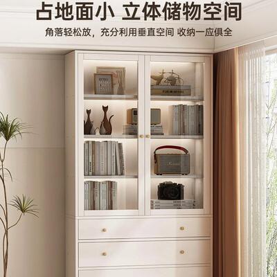 书柜现代简约带门防储物简柜家用易书尘架落WDA地物架多层收纳柜