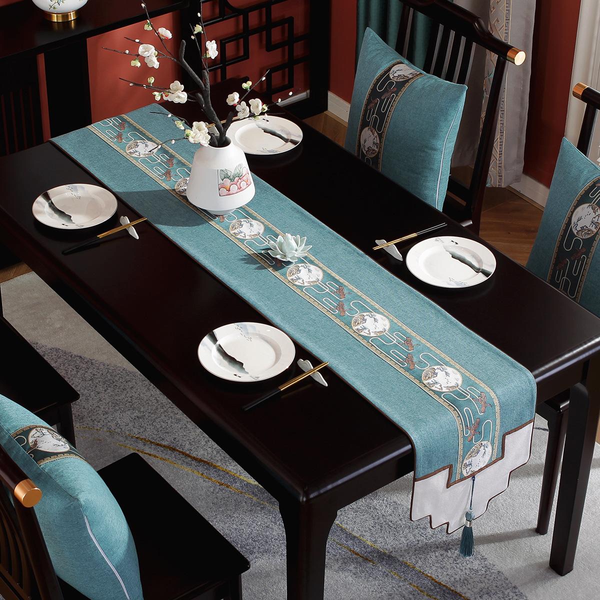 席茶台防水禅意布艺长条茶几桌旗