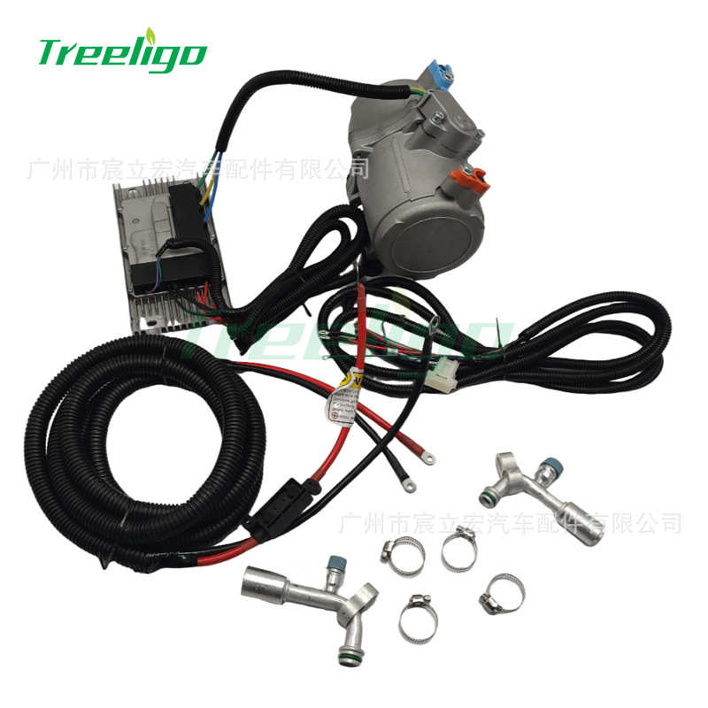 汽车电动涡旋分体压缩机12V24V60V72V20/25CC驻车空调变频压缩机