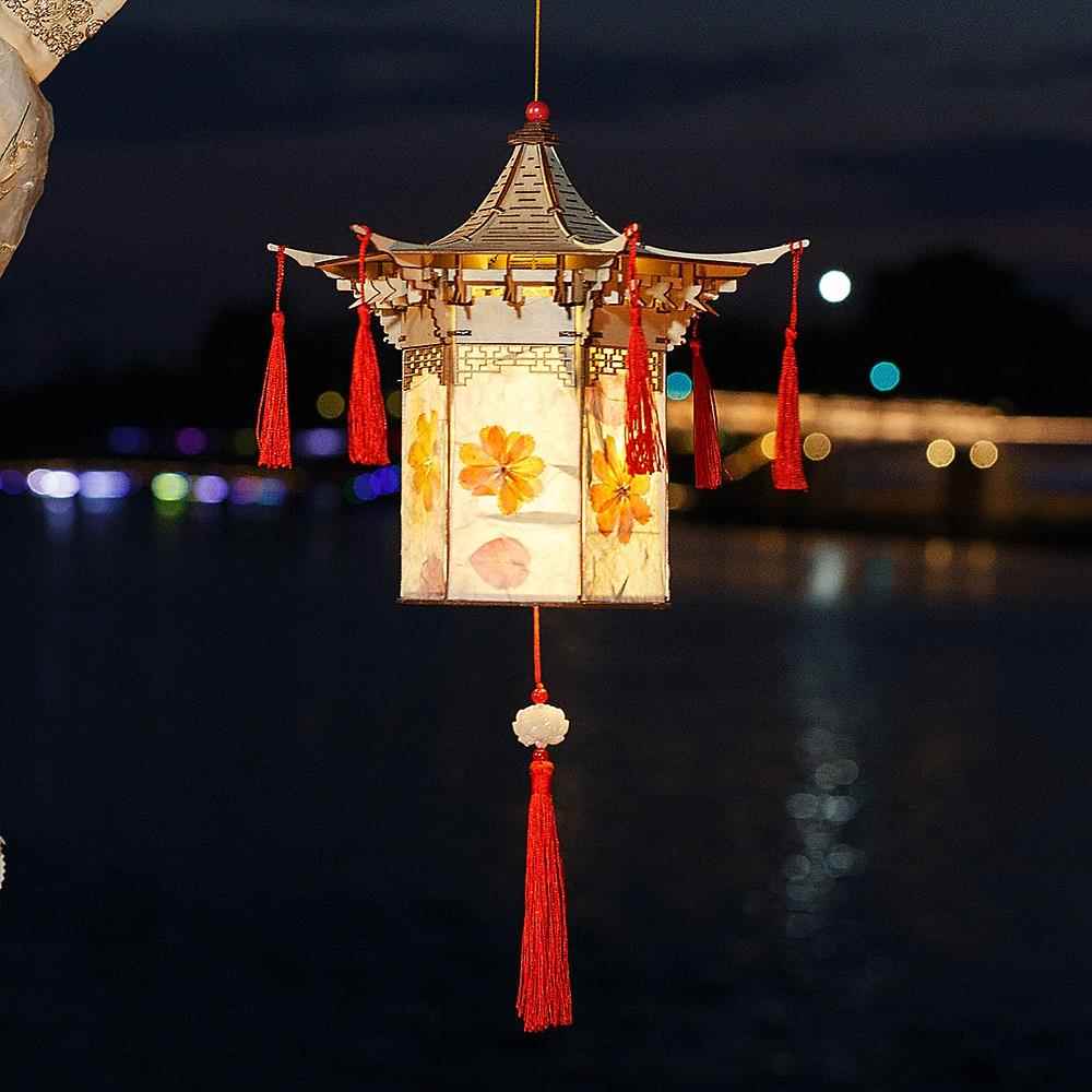 元宵节灯笼手工diy材料包制作 非遗古风宫灯儿童手提花灯挂饰装饰