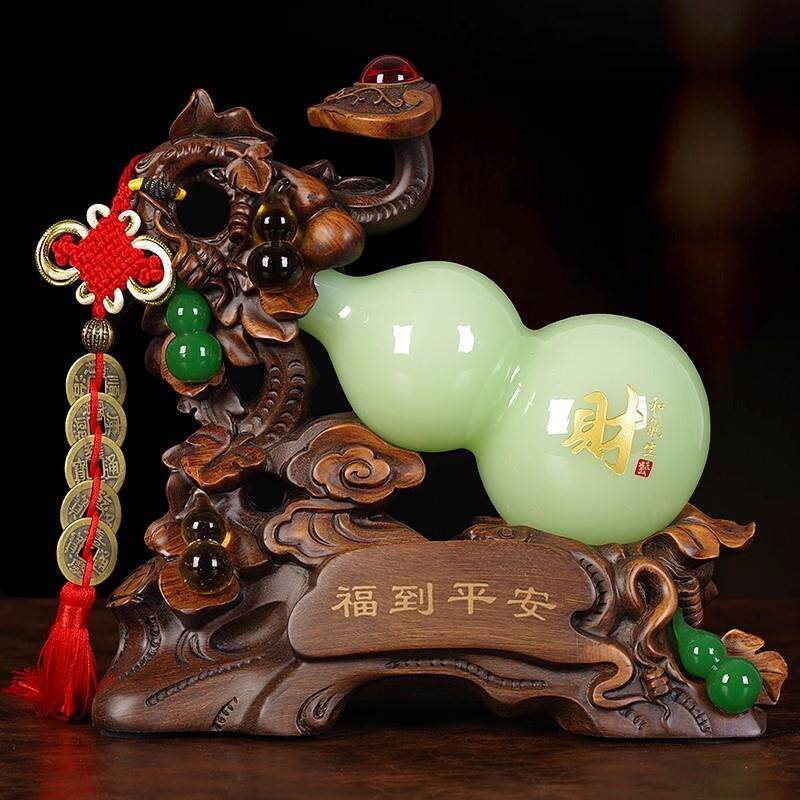 精致玉石葫芦摆件镇宅福禄家居橱柜电视柜陈设风水玄关店铺装饰品