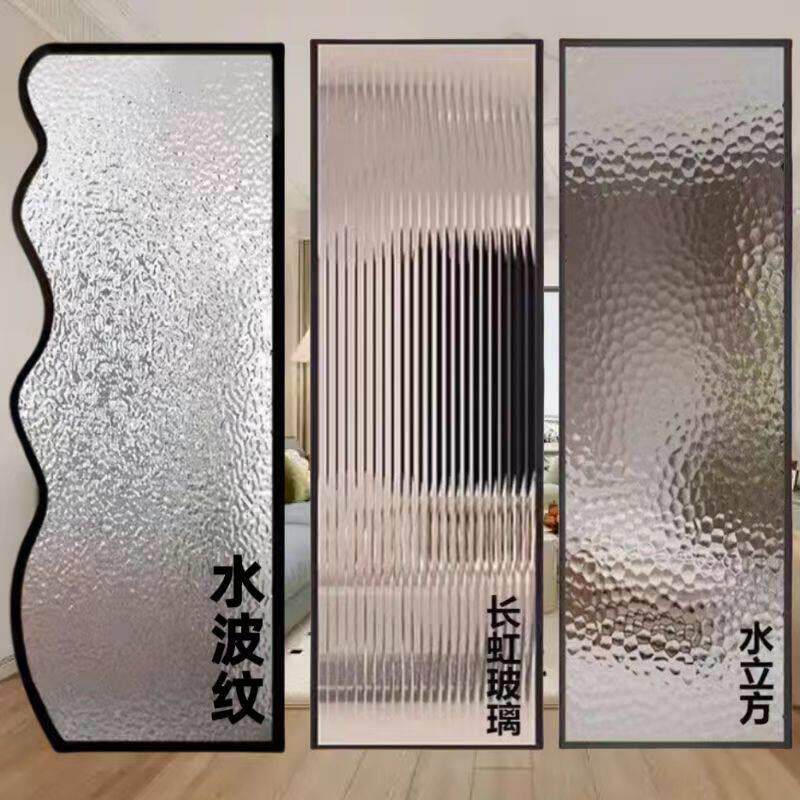 铝合金玻璃隔断现代简约客厅卧室玄关入户进门遮挡化妆室半墙屏风