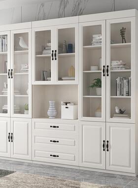 全合实木书柜架代现简约实书木书橱带玻璃门69285客厅书房组储物