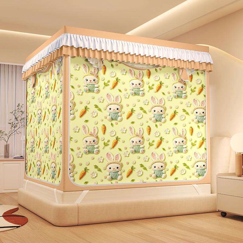 2025新款2509款5D立体数码印花遮光坐床蚊帐 120x190x170加厚烤漆