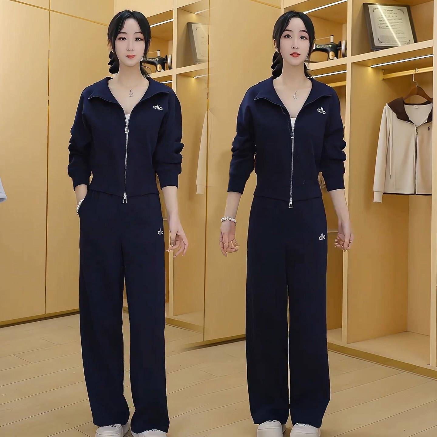好货时尚休闲套装女2026春季新款短款卫衣外套阔腿裤运动服显瘦两