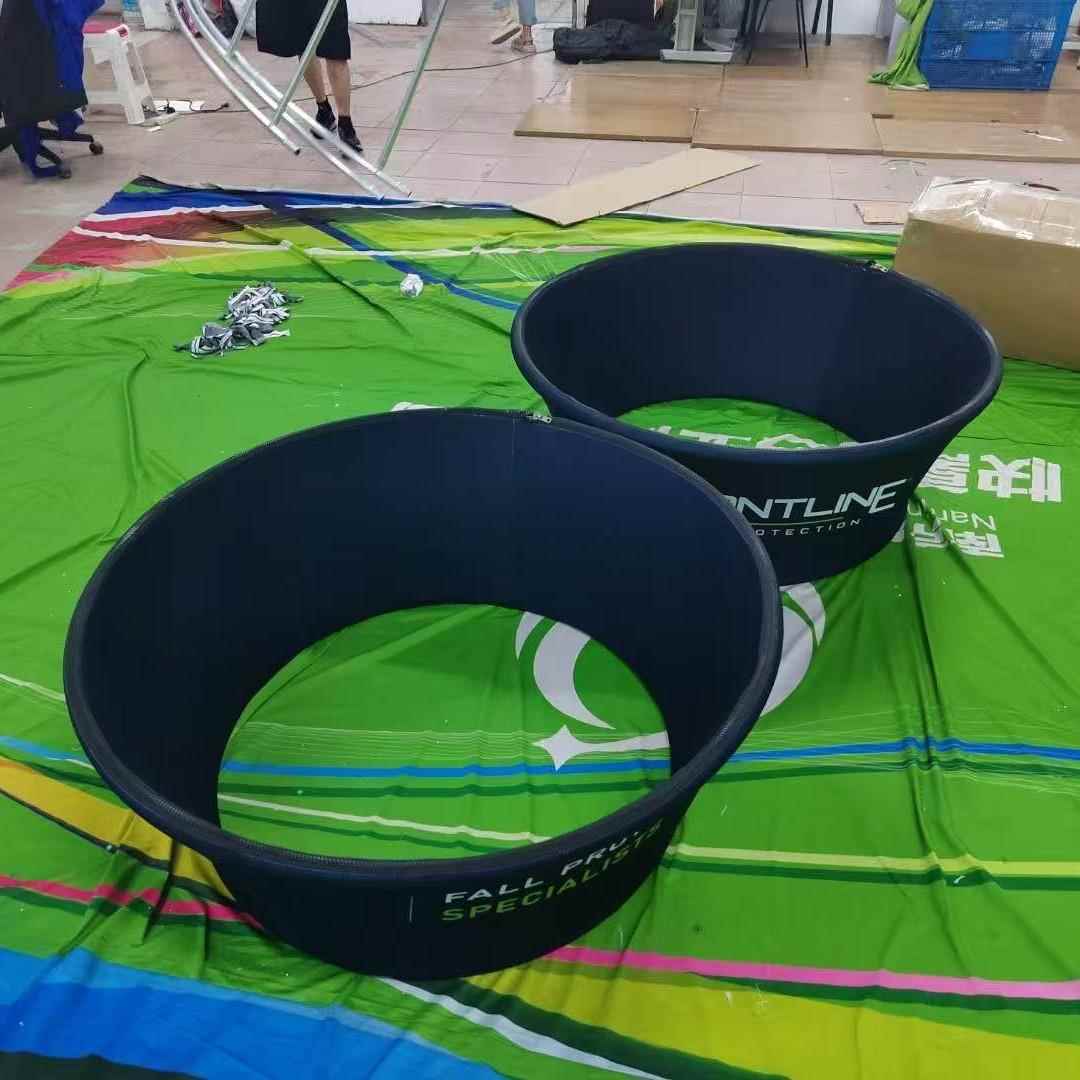 商场大厅圆形异展展示架展会架活动背景型吊环简易布WOS展快幕秀