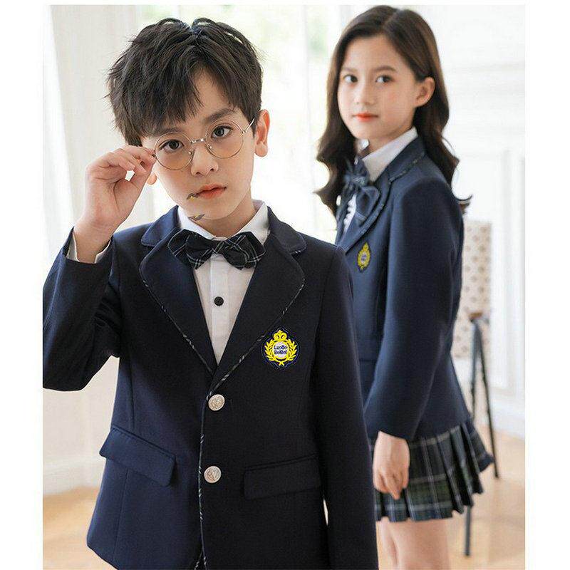 小学生男女童西装jk制服套装裙秋冬加绒幼儿园儿童班服校服演出服