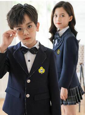 小学生男女童西装jk制服套装裙秋冬加绒幼儿园儿童班服校服演出服