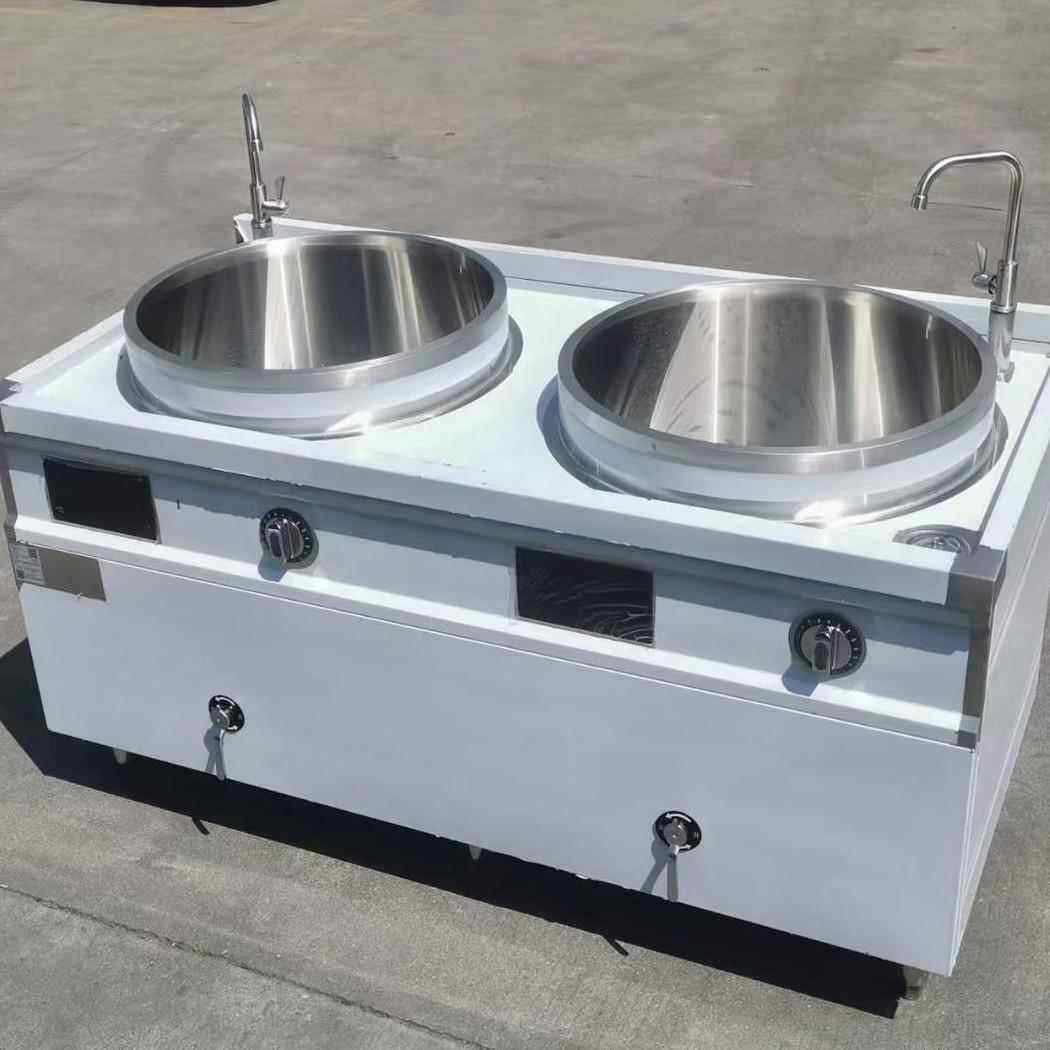 餐饮商用厨房设备方宁双眼电磁嵌入式汤锅 多头平面炉烤箱集成灶