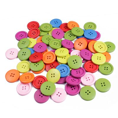 15mm/20mm/25mm 4-Holes Nature Color Wooden Buttons For Craft