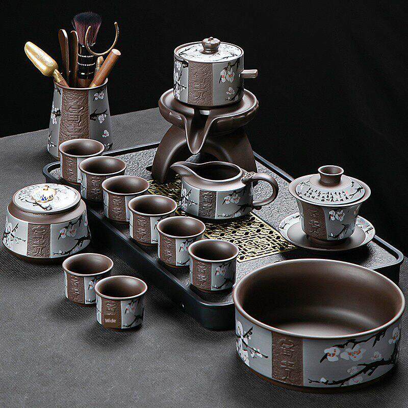 景德镇官方陶瓷2024新款紫砂茶具套装家用高档轻奢懒人自动泡茶神