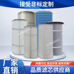 喷砂房抛丸机除尘滤芯覆 覆膜阻燃防静电喷涂喷塑粉末回收除尘滤