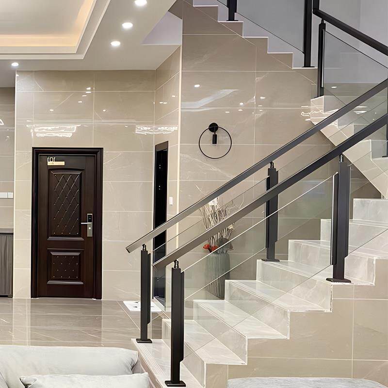 钢化玻璃护栏不锈钢立柱农村自建房室内家用楼梯扶手自装阳台栏杆