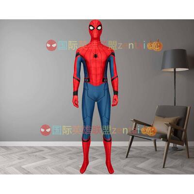 成人儿童男款蜘蛛人英雄归来连身紧身衣Spiderman Cos战衣服