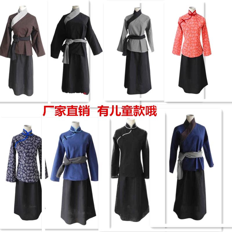 古代老夫人村姑汉服古装店小二女仆茶艺平民老太太丫鬟平民长裙装