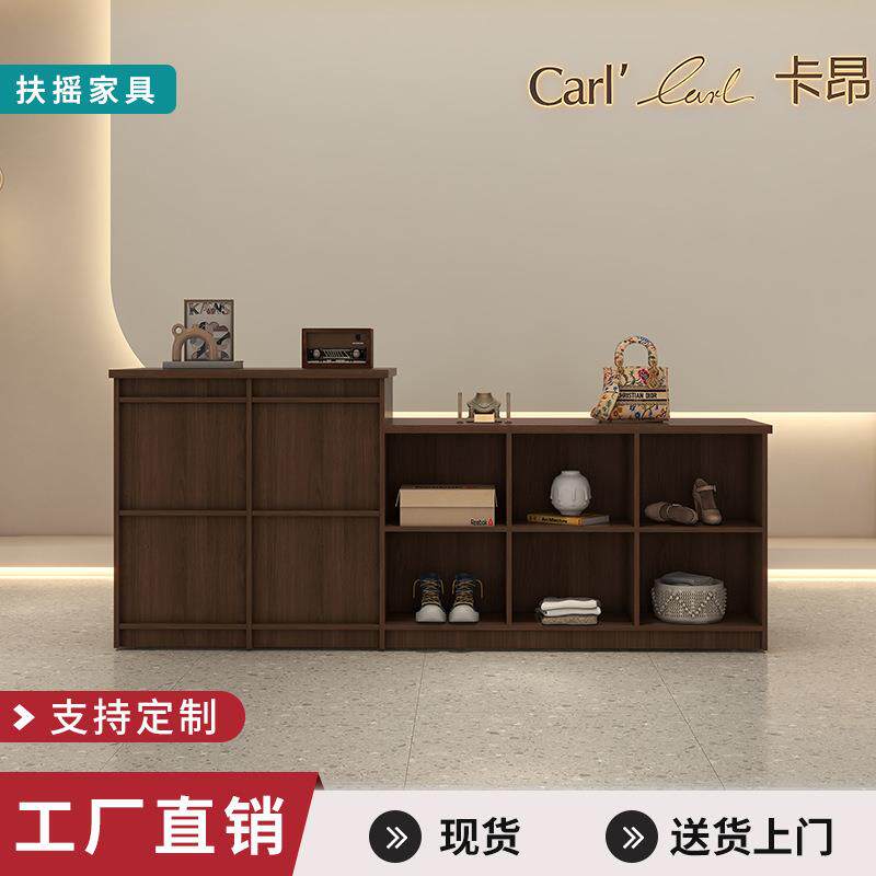 简约现代服装店双面格子中岛展示桌女装店铺柜台中间摆放陈列台