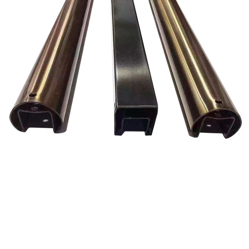 真空镀镜面201不锈钢管 钛金黑钛玫瑰金拉丝青红古铜香槟金无指纹