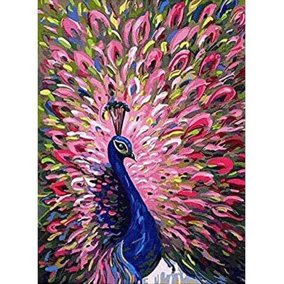 孔雀新品点钻石贴画十字绣动物风景钻石画满钻钻石绣