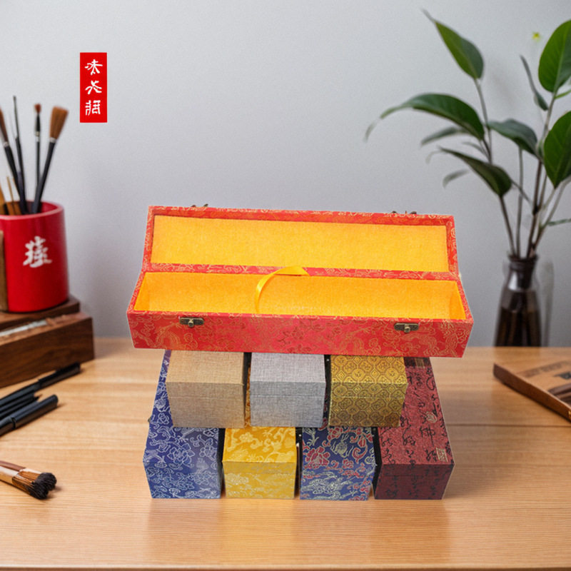 装画盒书画锦盒字画收藏盒卷轴防潮字画收纳筒盒子定制礼盒