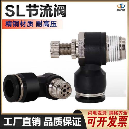 气动气管快速快插接头调节阀SL4-M5/4-01/6-02/8-2气缸调速节流阀
