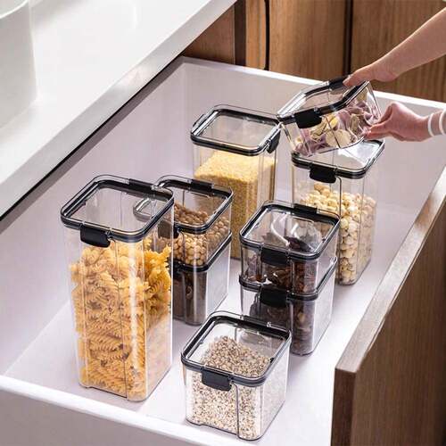 Food-grade Airtight Storage Container, Transparent Square Sn