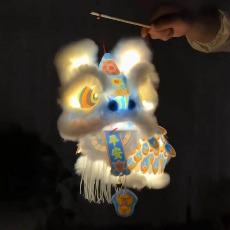 国潮非遗醒狮灯笼手工diy花灯材料包发光新年装饰品春节2026新款,节庆用品/礼品,花灯,淘宝优惠券,粉丝福利购,淘宝优惠卷