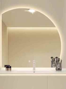 半圆智能285室镜梳妆台化led带间灯发光壁妆挂式卫生挂墙浴镜异形