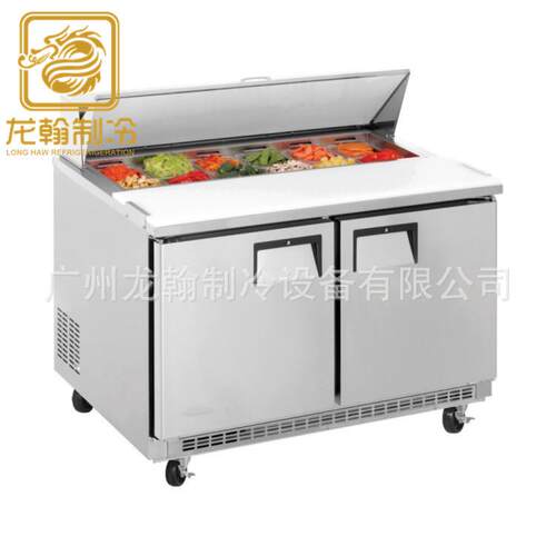 双门不锈钢冰箱 工作台 美式沙拉台 披萨操作台 pizza prep table