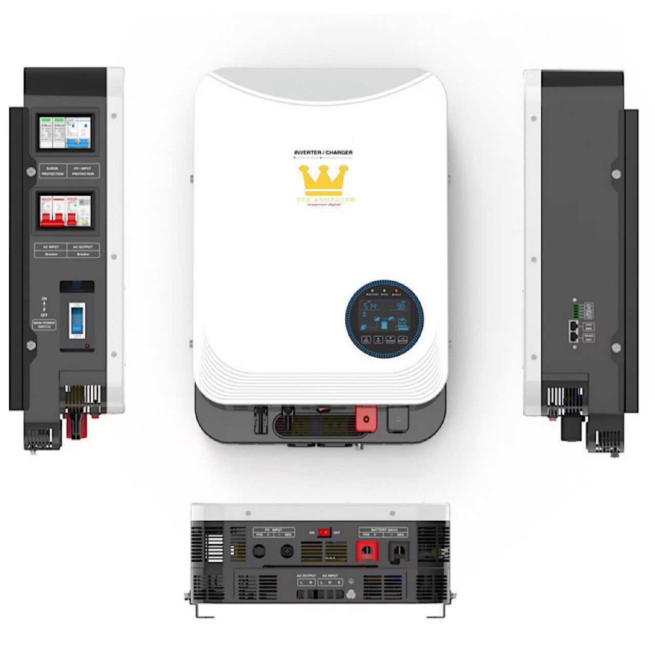 MPPT混合逆变器24V48V转220V太阳能光伏逆变器家用储能离网一体机