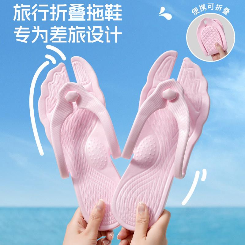 可携式可折叠拖鞋旅行游泳洗澡防滑出差用品情侣旅游凉拖防水耐磨