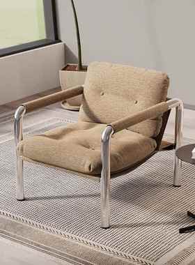 懒躺椅意式极简不休锈钢沙发椅单人人椅阳台闲创椅意客OHZ厅设计