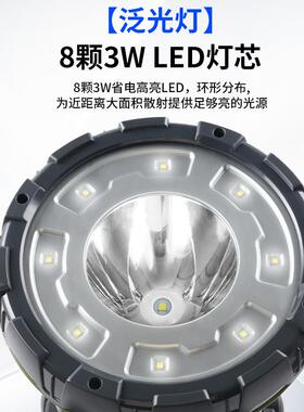 新佳2216DL探照灯20W超亮聚光泛光可调led户外露营夜骑船用巡逻灯