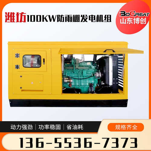 100kw潍坊柴油发电机组防雨棚户外常用电源潍坊100KW发电机组