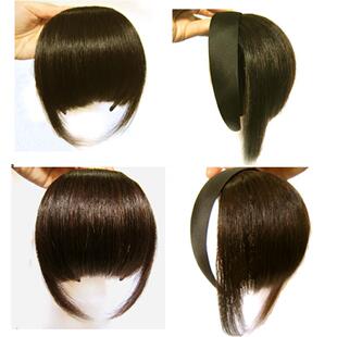 全真人发刘海片发箍无痕带鬓角齐刘海真发头帘假发片隐形假刘海