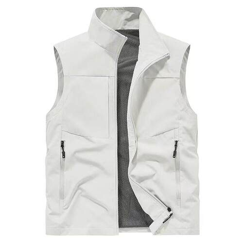 Men’s solid-color vest jacket regular fit casual outdoor