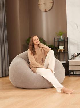 原装INTEX68579灰色舒适充气沙发懒人植绒沙发单人躺椅