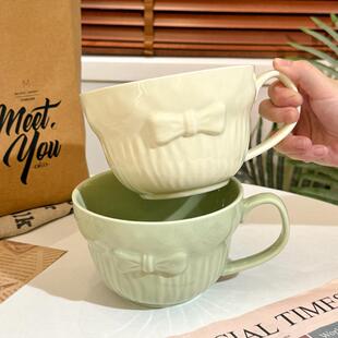 高颜值陶瓷手把碗家用烤碗带把手泡面碗水果沙拉早餐燕麦片酸奶碗