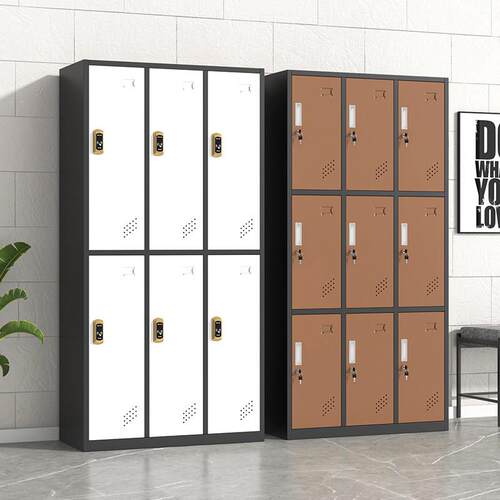 彩色游泳馆浴室更衣柜铁皮柜子员工换衣柜健身房置物柜带锁收纳柜