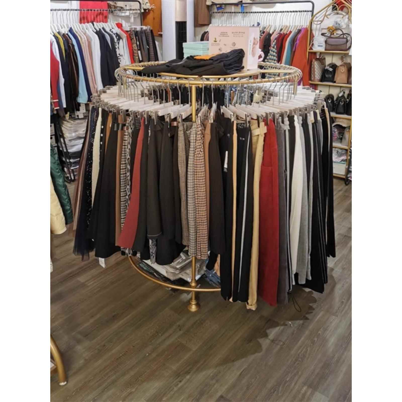 圆形服装店衣服展示架童装店货架陈列落地裤架中岛架女装店挂衣架
